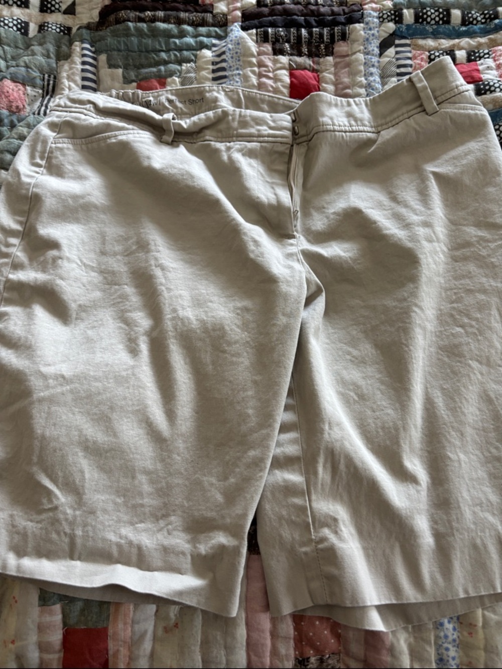 Talbots Khaki Beige Women's Shorts with Polka-Trim Waistband